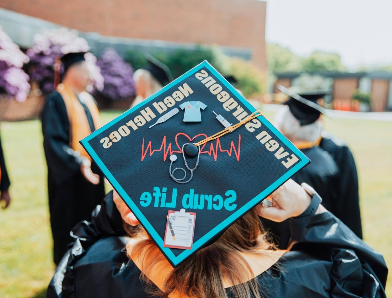 Closeup of graduation cap